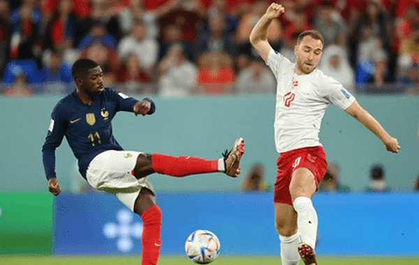 2022世界杯小组赛法国2-1战胜丹麦有望提前出线