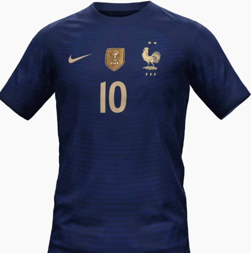 法国国家队2022年世界杯主场球衣西班牙国家队2022年世界杯主场球衣